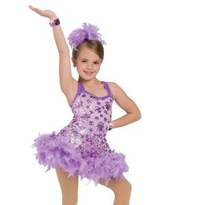 Wish Come true one piece girls dance costume, purple